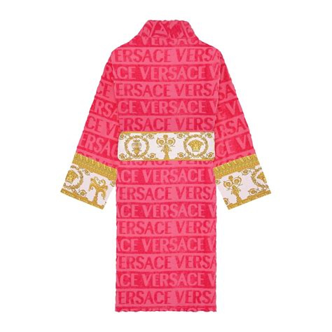 versace pink and gold robe|Versace hooded bathrobe.